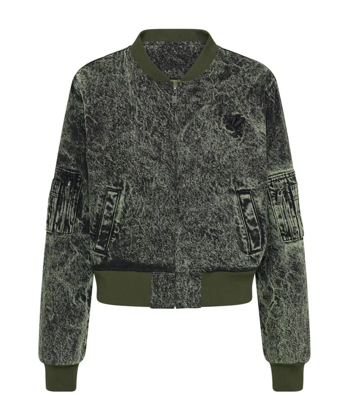 BLACK KHAKI DENIM BOMBER JACKET Women One Teaspoon Jackets BLACK KHAKI DENIM BOMBER JACKET Women One Teaspoon Jackets