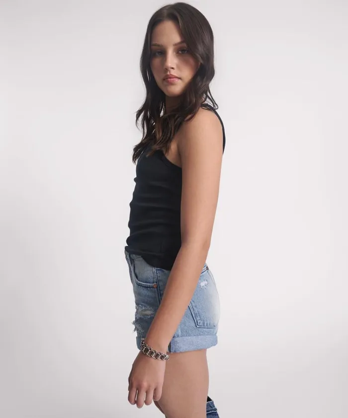 BLACK ONE TEASPOON RIB SINGLET Women One Teaspoon Tees and Tanks BLACK ONE TEASPOON RIB SINGLET Women One Teaspoon Tees and Tanks