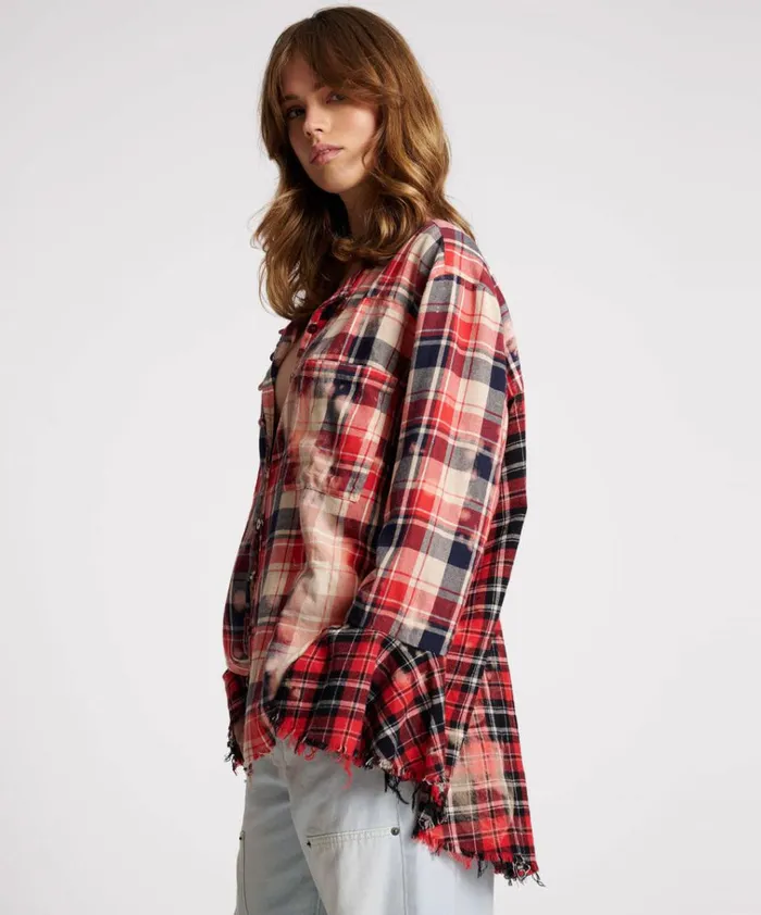 BLEACHED CHECK FANTASIE SHIRT Women One Teaspoon Shirts BLEACHED CHECK FANTASIE SHIRT Women One Teaspoon Shirts