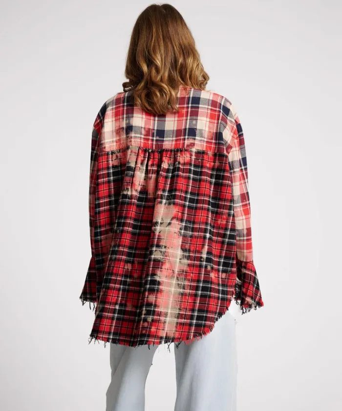 BLEACHED CHECK FANTASIE SHIRT Women One Teaspoon Shirts BLEACHED CHECK FANTASIE SHIRT Women One Teaspoon Shirts