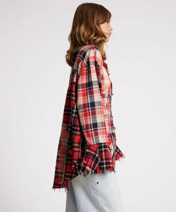 BLEACHED CHECK FANTASIE SHIRT Women One Teaspoon Shirts BLEACHED CHECK FANTASIE SHIRT Women One Teaspoon Shirts