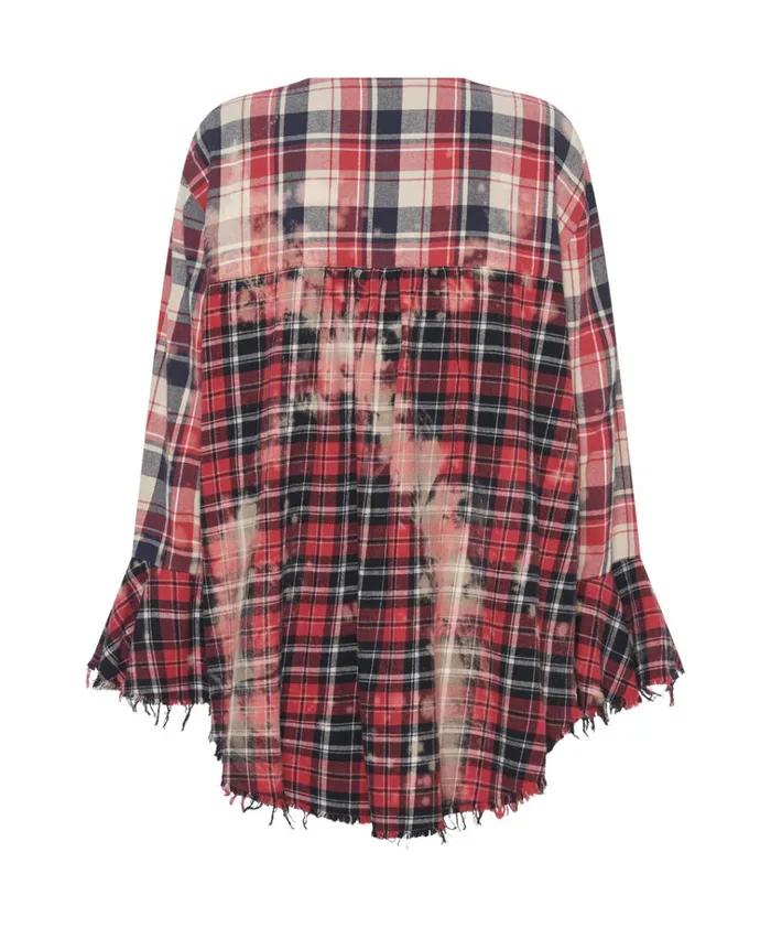 BLEACHED CHECK FANTASIE SHIRT Women One Teaspoon Shirts BLEACHED CHECK FANTASIE SHIRT Women One Teaspoon Shirts