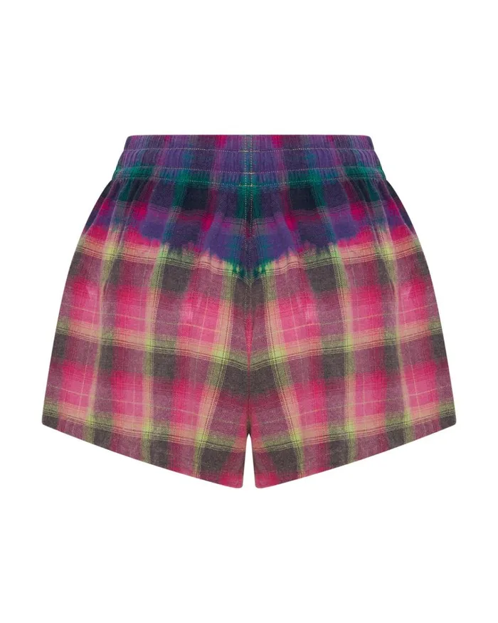 BLEACHED FLANNEL STUDDED BOXER SHORTS Women One Teaspoon Bottoms BLEACHED FLANNEL STUDDED BOXER SHORTS Women One Teaspoon Bottoms