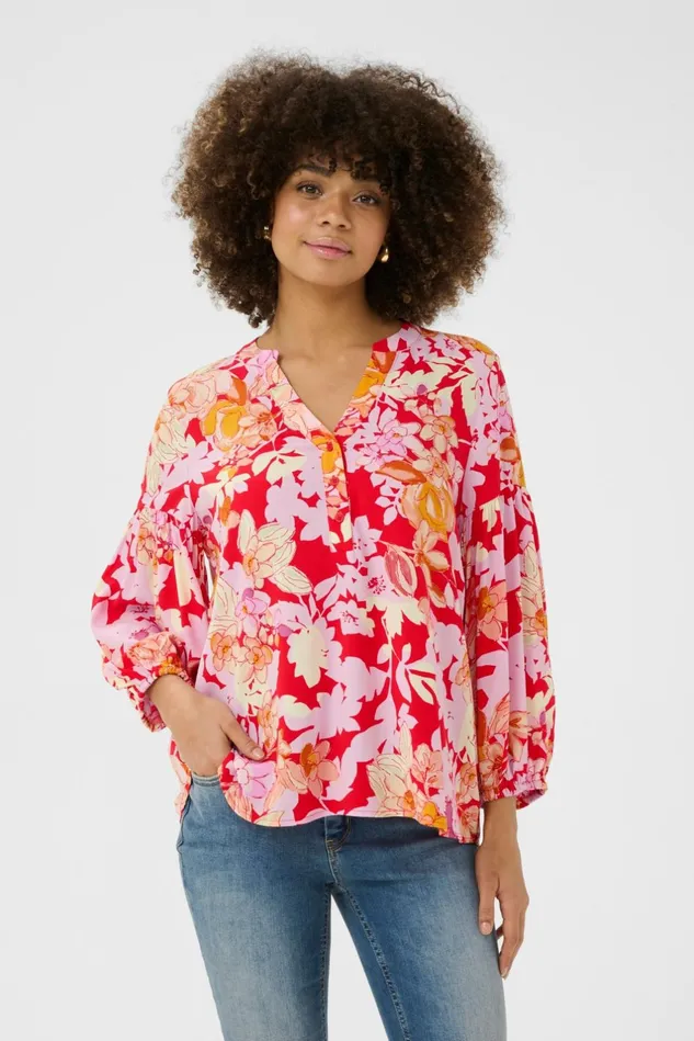 Blouses Women CULTURE CUaudrey Redpink Flower