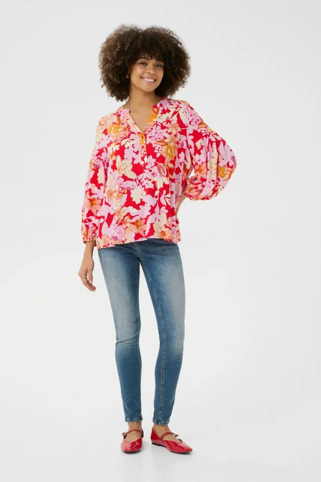 Blouses Women CULTURE CUaudrey Redpink Flower