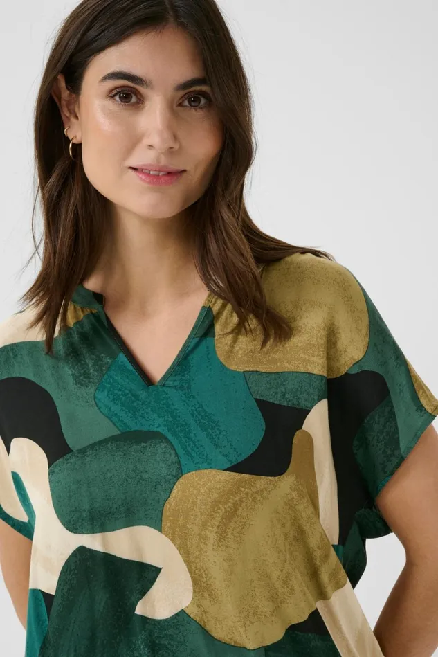 Blouses Women CULTURE CUdana Blouse Green Art