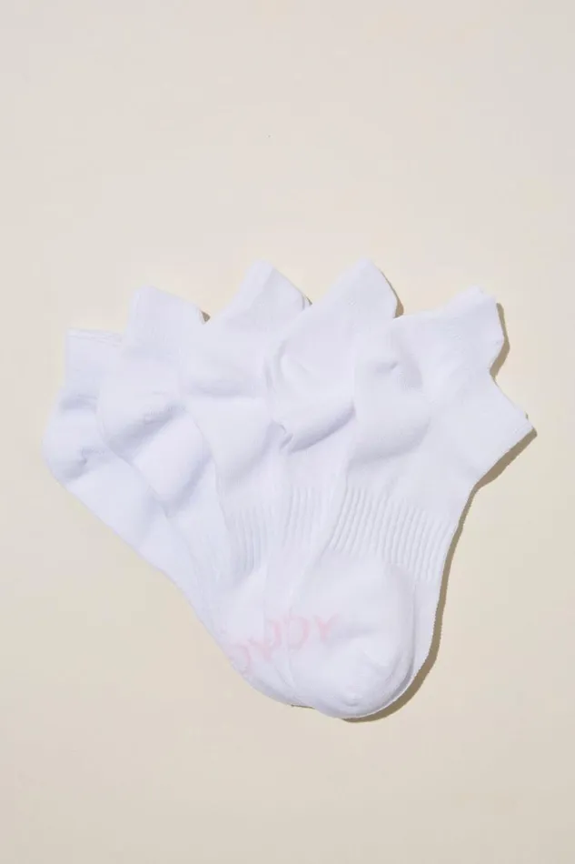Body 5Pk Ankle Sport Sock White Women Cotton On Accessories
