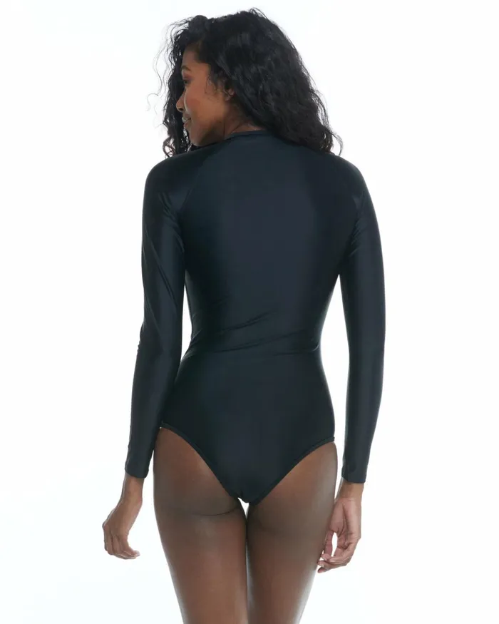 Body Glove Longsleeve Swimsuits Women Smoothies Channel CrossOver Long Sleeve Swimsuit 8211 Black