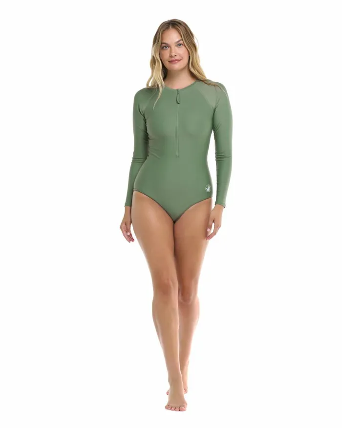 Body Glove Longsleeve Swimsuits Women Smoothies Channel CrossOver Long Sleeve Swimsuit 8211 Cactus
