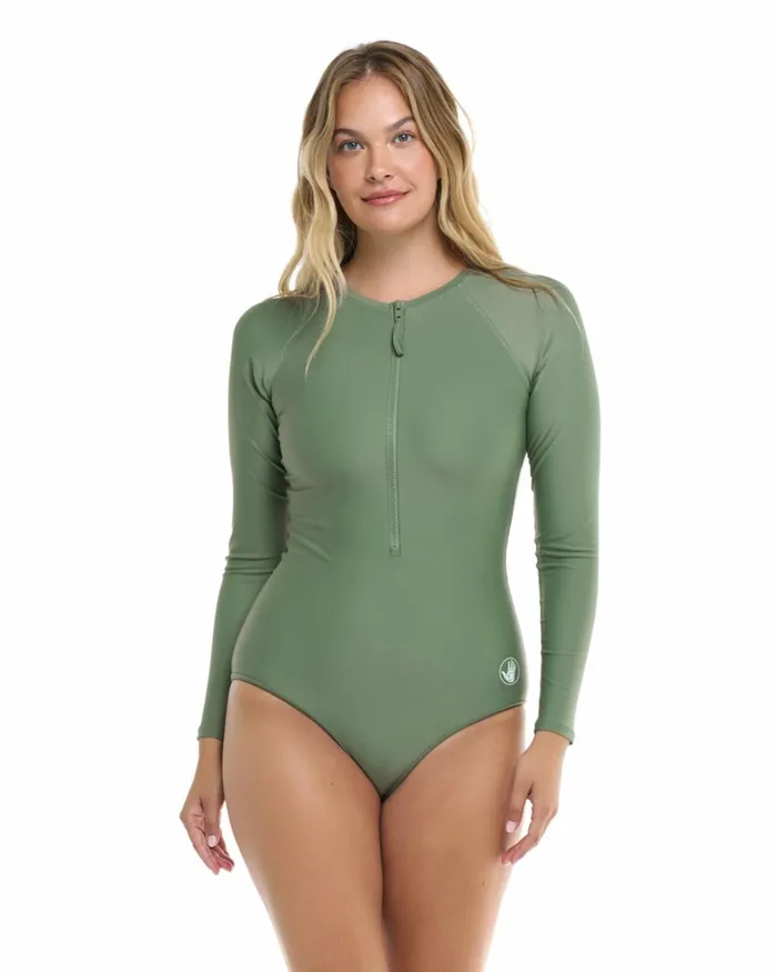 Body Glove Longsleeve Swimsuits Women Smoothies Channel CrossOver Long Sleeve Swimsuit 8211 Cactus