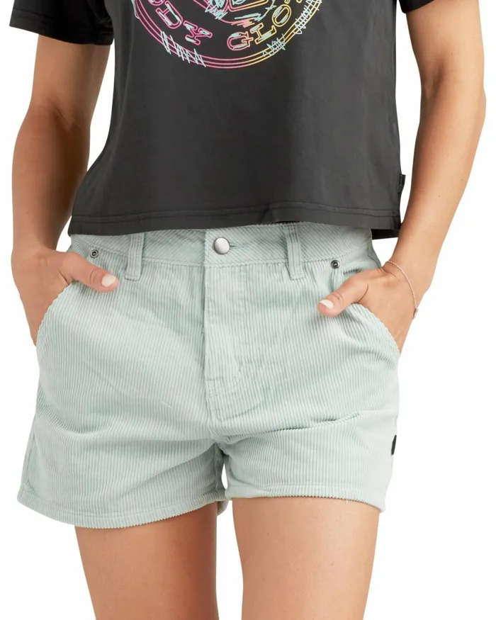 Body Glove New Arrivals Women Higher Road Corduroy Shorts 8211 Aqua Corduroy