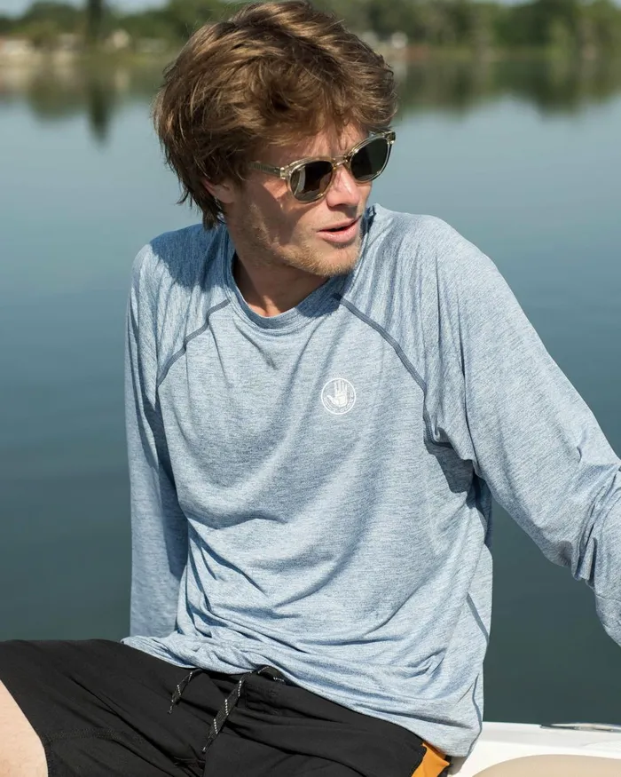 Body Glove Sun Protection Men LongSleeved Raglan UPF 50 TShirt 8211 Blue