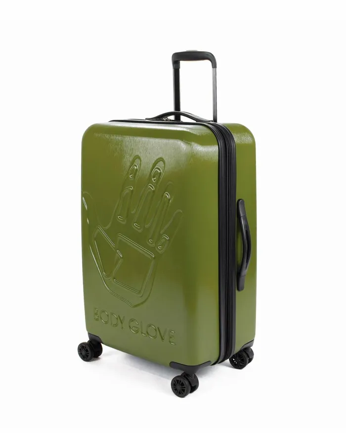 Body Glove Travel Luggage Accessories Redondo 3Piece Hardside Spinner Luggage Set 8211 Olive Branch
