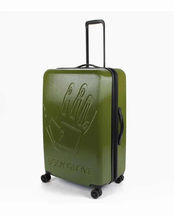 Body Glove Travel Luggage Accessories Redondo 3Piece Hardside Spinner Luggage Set 8211 Olive Branch