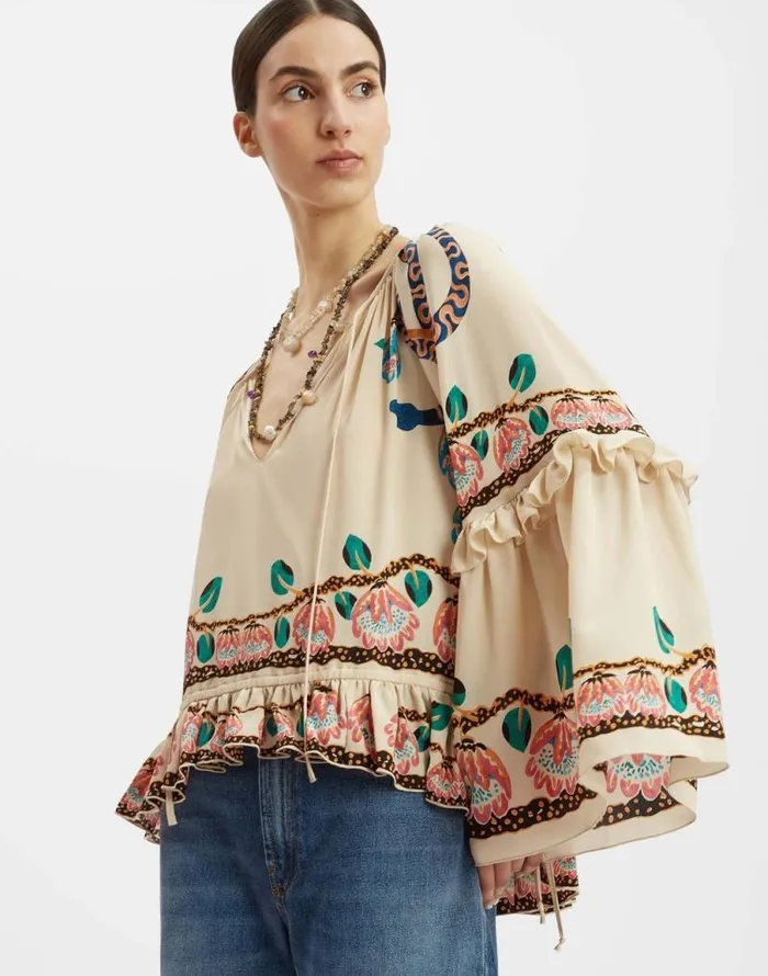 Boho Blouse Eve Ecru Women La Double J Shirts and Tops
