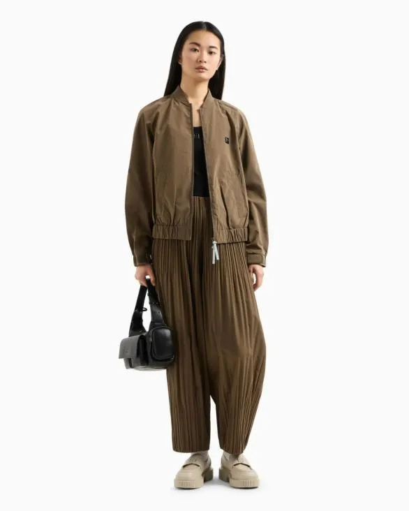 Bomber Jacket In Laminated Fabric Brown Women Armani Outerwear Bomber Jacket In Laminated Fabric Brown Women Armani Outerwear