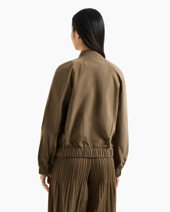 Bomber Jacket In Laminated Fabric Brown Women Armani Outerwear Bomber Jacket In Laminated Fabric Brown Women Armani Outerwear
