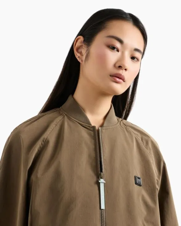 Bomber Jacket In Laminated Fabric Brown Women Armani Outerwear Bomber Jacket In Laminated Fabric Brown Women Armani Outerwear