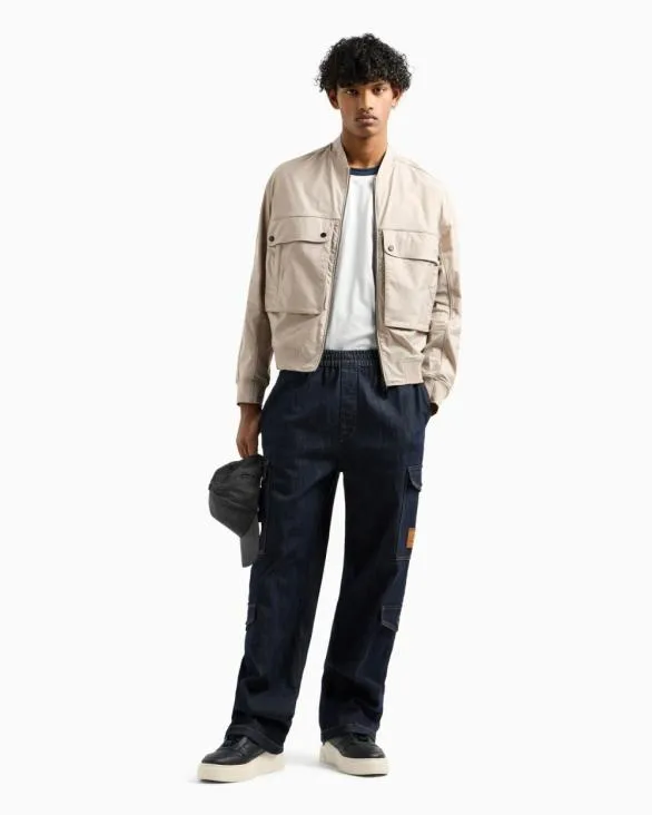 Bomber With Maxi Pockets Beige Men Armani Outerwear Bomber With Maxi Pockets Beige Men Armani Outerwear