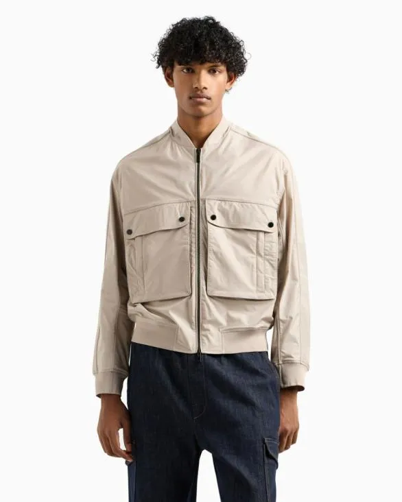 Bomber With Maxi Pockets Beige Men Armani Outerwear Bomber With Maxi Pockets Beige Men Armani Outerwear