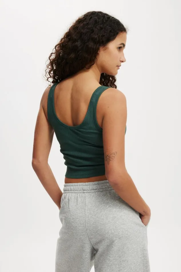 Bondi Tank Pine Forest Green Women Cotton On Tops