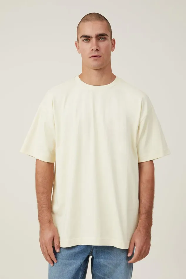 Box Fit Plain TShirt Lemon Men Cotton On Tees and Tanks