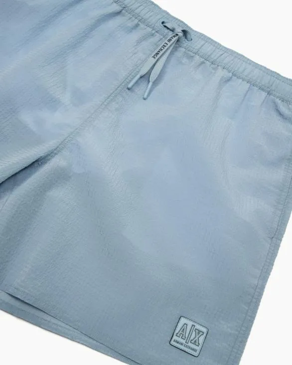 Boxer Costume With Logo Lightblue Men Armani Beachwear Boxer Costume With Logo Lightblue Men Armani Beachwear