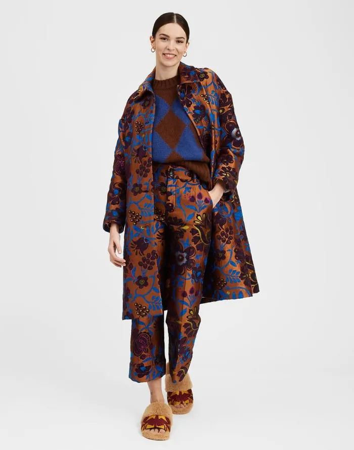 Boxy Coat Jacquard Selva Women La Double J Outerwear