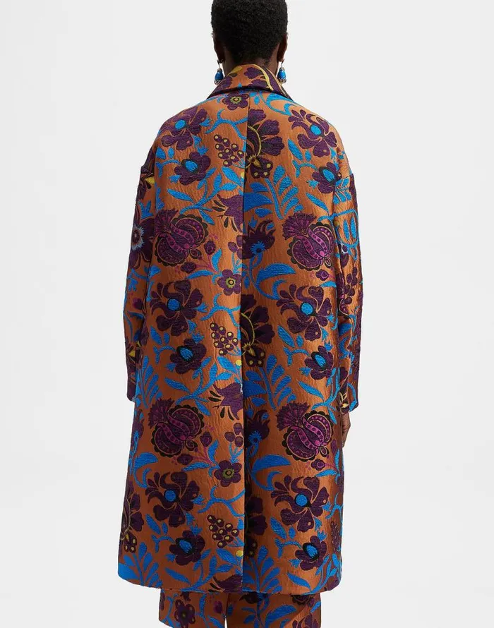 Boxy Coat Jacquard Selva Women La Double J Outerwear Boxy Coat Jacquard Selva Women La Double J Outerwear
