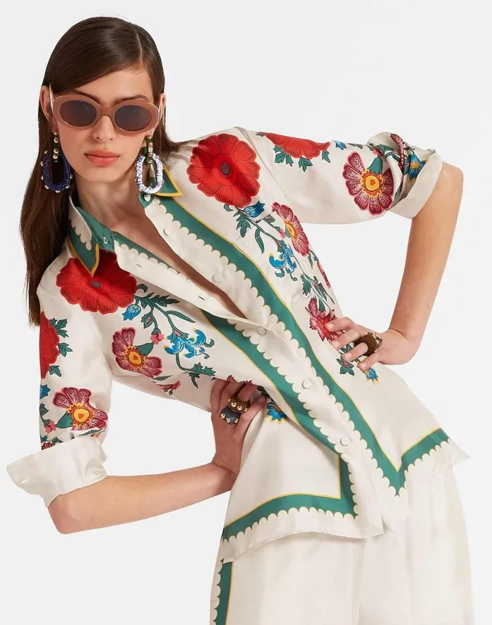 Boy Shirt Dragonflower Place Multicolor Women La Double J Shirts and Tops Boy Shirt Dragonflower Place Multicolor Women La Double J Shirts and Tops