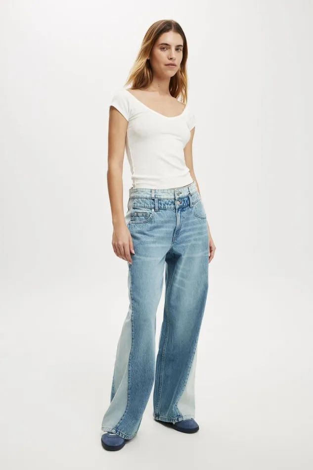 Brooklyn V Neck Short Sleeve White Women Cotton On Tops