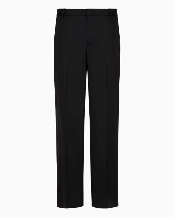 Camouflage Lyocell Trousers Black Men Armani Matching Sets