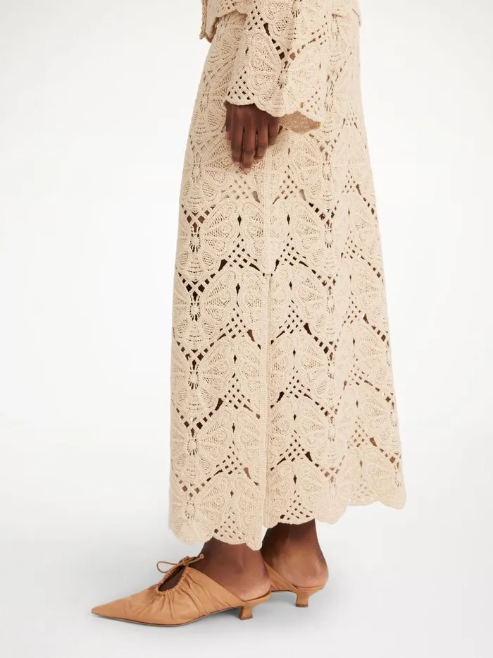 Cantala Maxi Skirt Oyster Gray Women By Malene Birger Knitwear