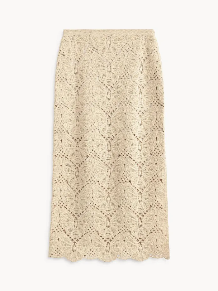 Cantala Maxi Skirt Oyster Gray Women By Malene Birger Knitwear