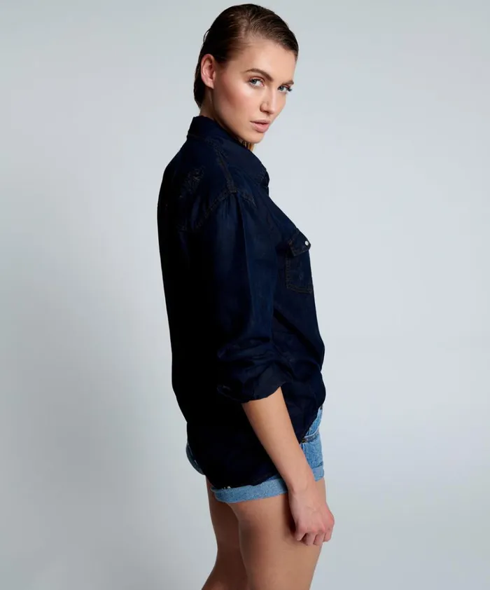 CAPRI LIBERTY TENCEL SHIRT Women One Teaspoon Denim Shirts CAPRI LIBERTY TENCEL SHIRT Women One Teaspoon Denim Shirts