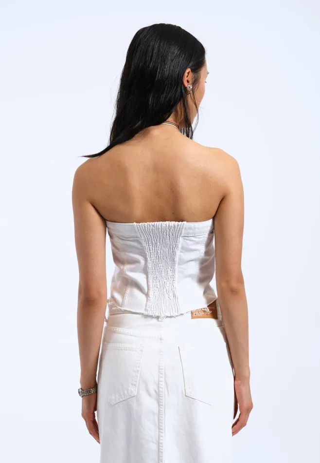 Carli Tube Top 8211 White White Women Dr Denim Tees and Tanks