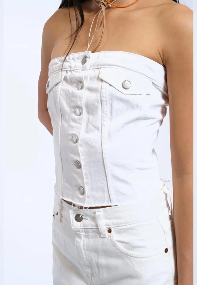Carli Tube Top 8211 White White Women Dr Denim Tees and Tanks