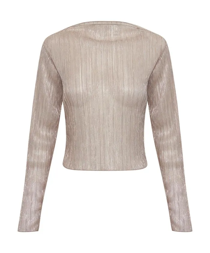 CELESTIAL ROSE PLISSE LONGSLEEVE TOP Women One Teaspoon Tops CELESTIAL ROSE PLISSE LONGSLEEVE TOP Women One Teaspoon Tops