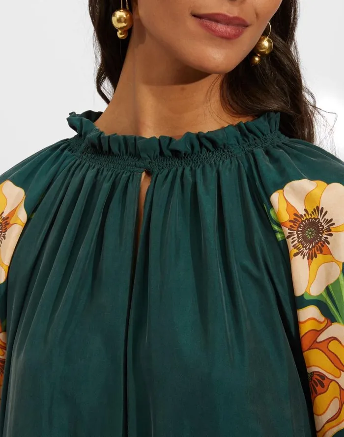 Cerere Dress Place Poppies Green Place Women La Double J Dresses Cerere Dress Place Poppies Green Place Women La Double J Dresses