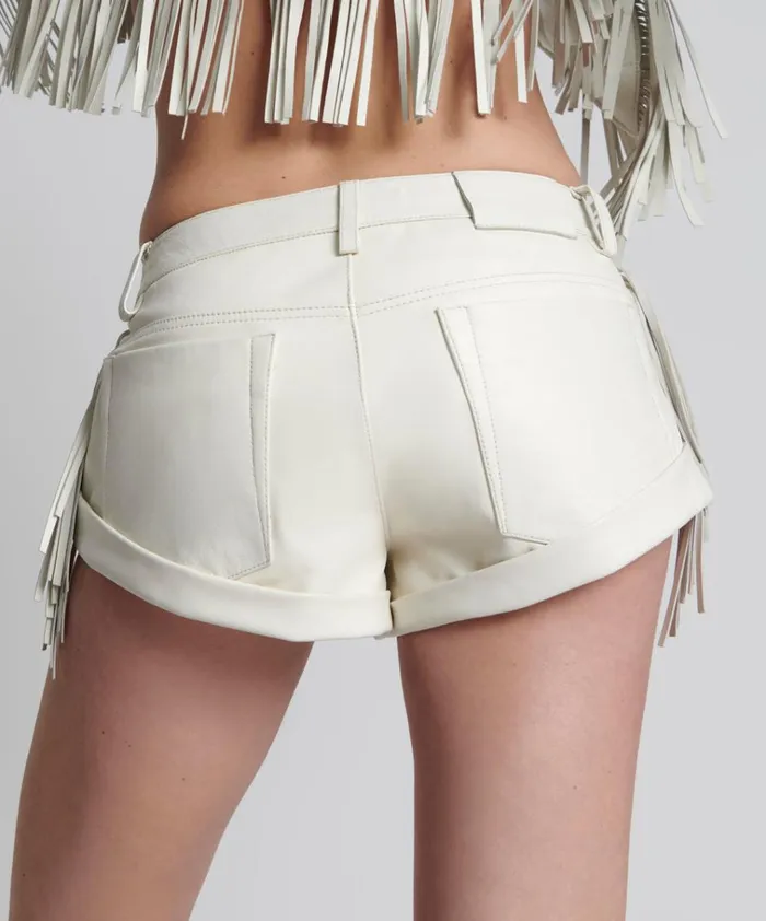CHAOS WALKING FRINGED LEATHER BANDIT SHORTS Women One Teaspoon Bottoms CHAOS WALKING FRINGED LEATHER BANDIT SHORTS Women One Teaspoon Bottoms