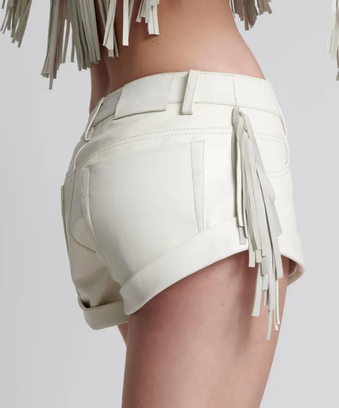 CHAOS WALKING FRINGED LEATHER BANDIT SHORTS Women One Teaspoon Bottoms CHAOS WALKING FRINGED LEATHER BANDIT SHORTS Women One Teaspoon Bottoms