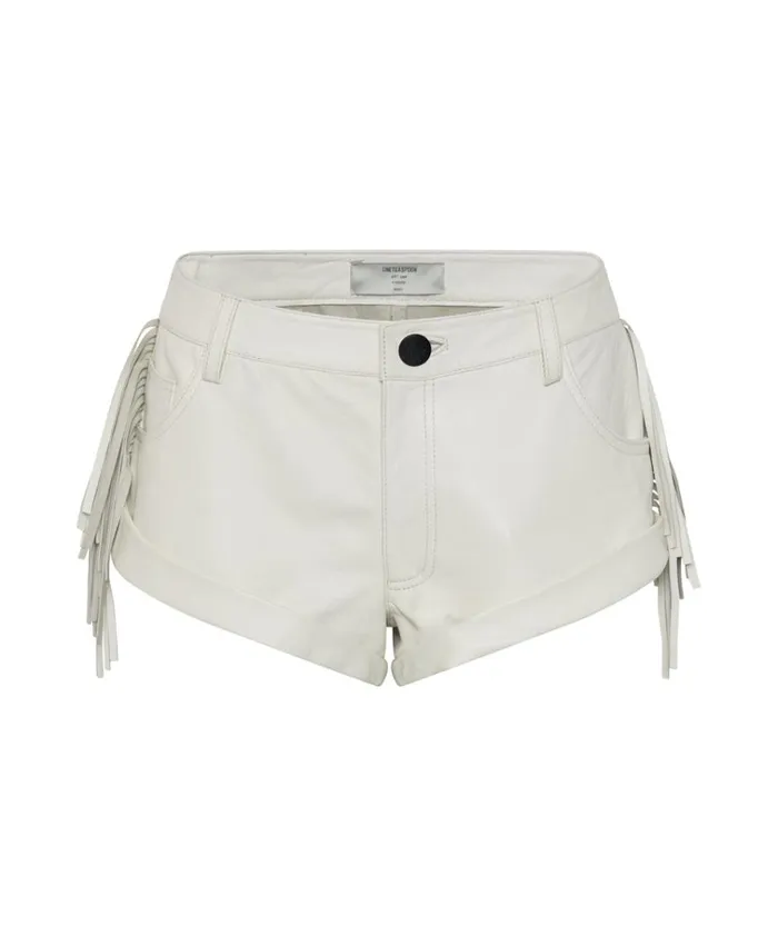 CHAOS WALKING FRINGED LEATHER BANDIT SHORTS Women One Teaspoon Bottoms CHAOS WALKING FRINGED LEATHER BANDIT SHORTS Women One Teaspoon Bottoms