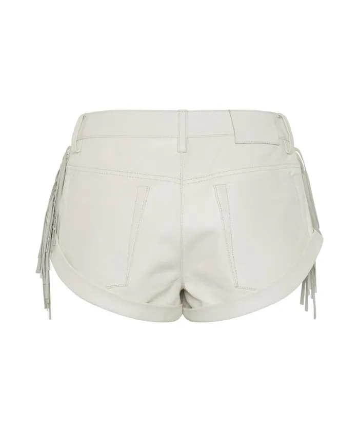 CHAOS WALKING FRINGED LEATHER BANDIT SHORTS Women One Teaspoon Bottoms CHAOS WALKING FRINGED LEATHER BANDIT SHORTS Women One Teaspoon Bottoms