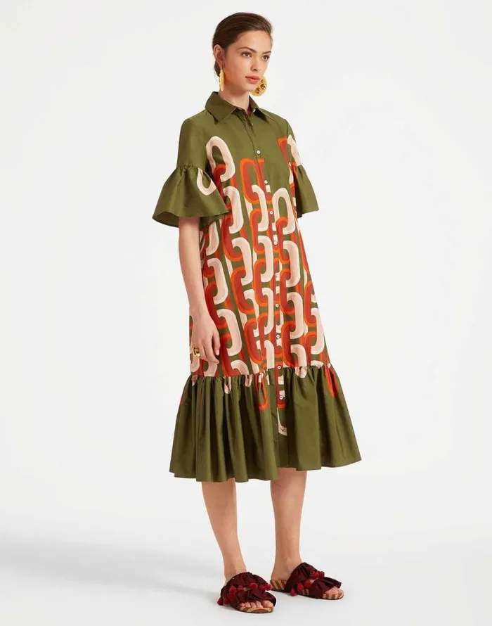 Choux Midi Dress Prometheus Place Camouflage Women La Double J Dresses Choux Midi Dress Prometheus Place Camouflage Women La Double J Dresses