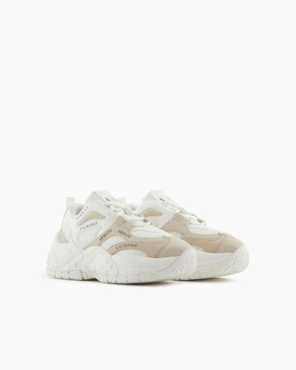 Chunky Sneakers With Contrasting Inserts Beige Women Armani Sneakers Chunky Sneakers With Contrasting Inserts Beige Women Armani Sneakers