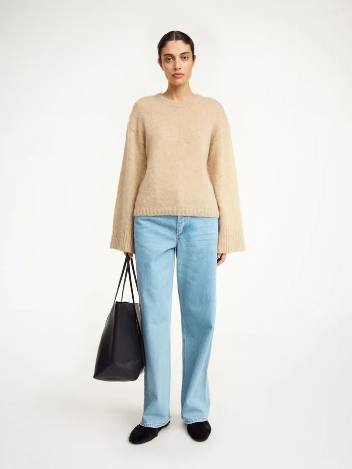 Cierra Sweater Twill Beige Women By Malene Birger Knitwear