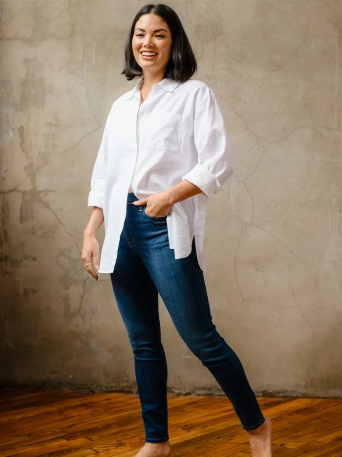 Clarissa High Rise Jean Mid Blue Wash Pants Able Women