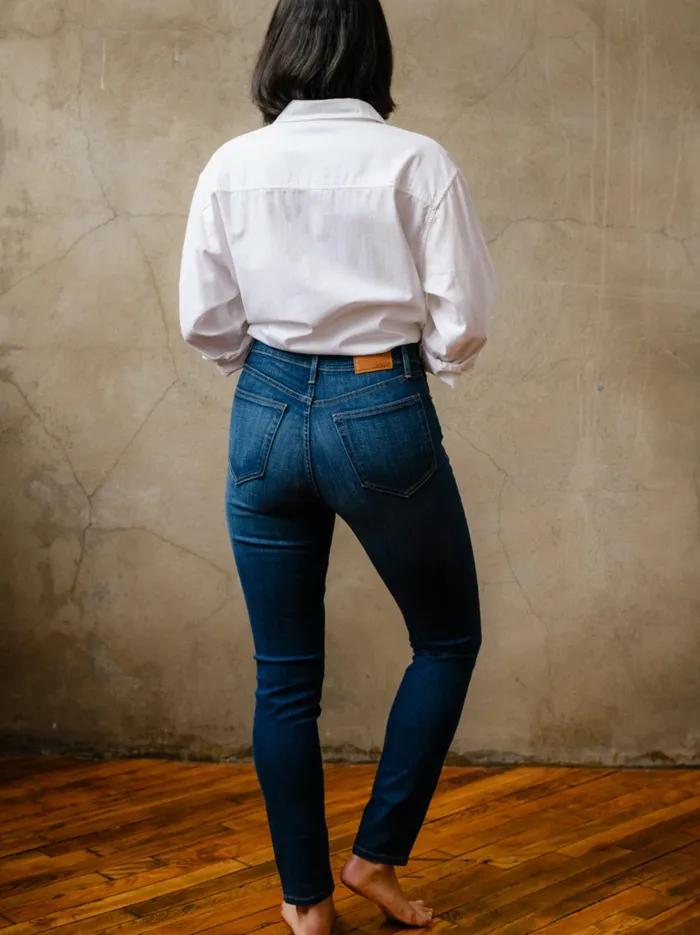 Clarissa High Rise Jean Mid Blue Wash Pants Able Women