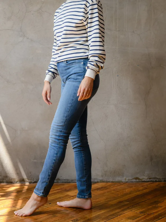 Clarissa High Rise Jean Mid Blue Wash Pants Able Women