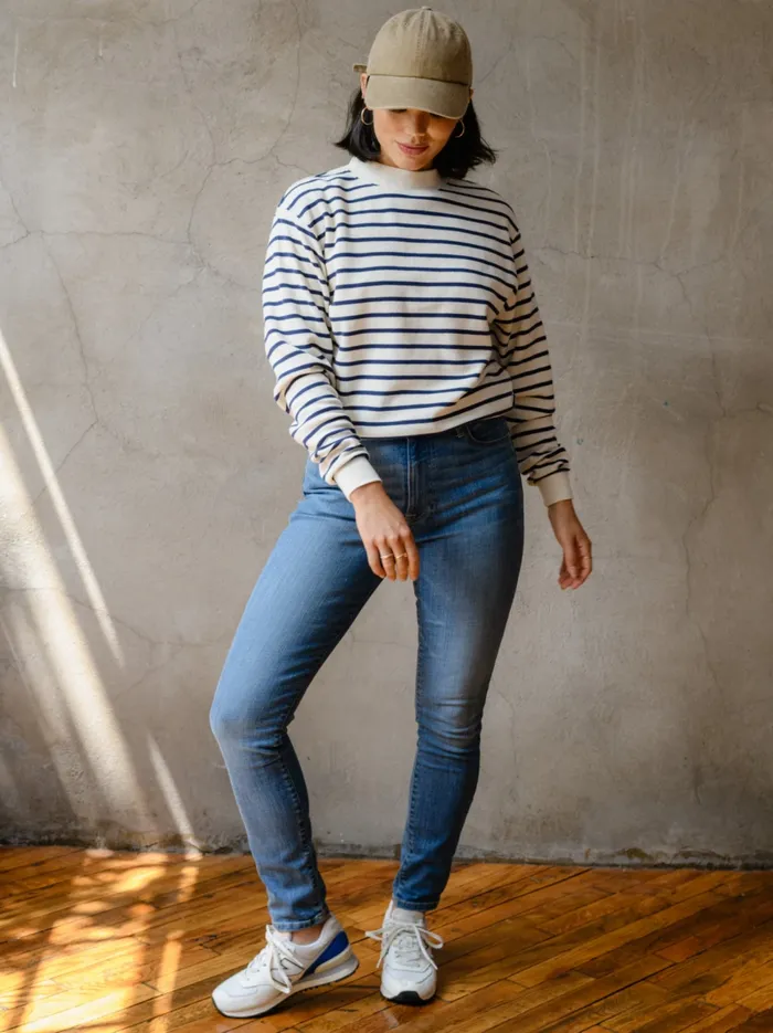 Clarissa High Rise Jean Mid Blue Wash Pants Able Women